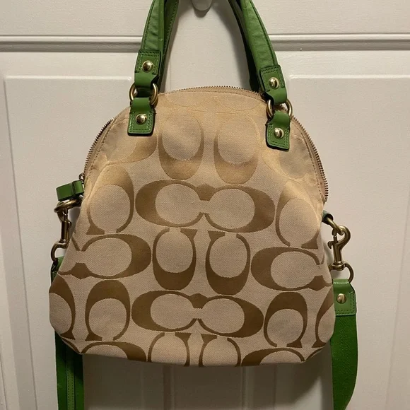 RARE Coach GREEN TAN  POPPY ORIGINAL 2 HANG TAGS! - Picture 9 of 12